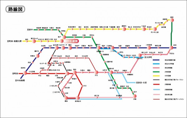 路線図（向ケ丘遊園駅）